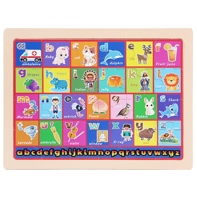 Wooden 24-Piece Puzzle Children'S Cartoon Fairy Tale Flat Wooden Puzzle Early Education Intelligence Toys - Image 1